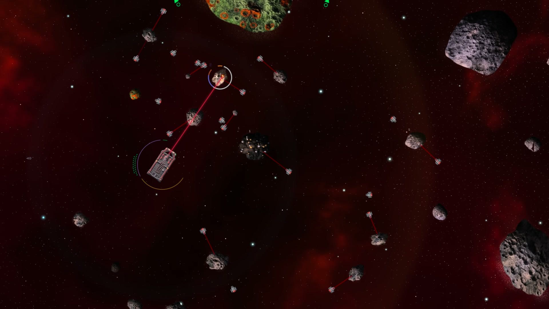 A Warren in a dense field, its mining drones out on the asteroids all round it